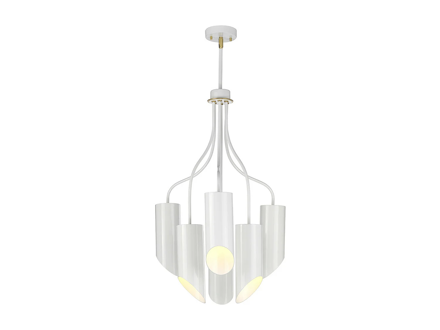 Elstead Quinto - Lampada a sospensione a 6 luci multibraccio in ottone invecchiato bianco, attacco E27