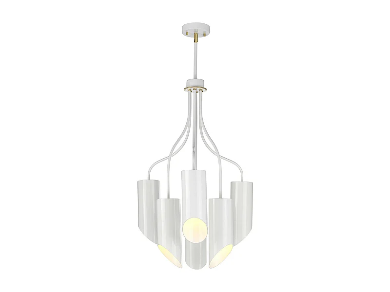 Elstead Quinto - Lampada a sospensione a 6 luci multibraccio in ottone invecchiato bianco, attacco E27