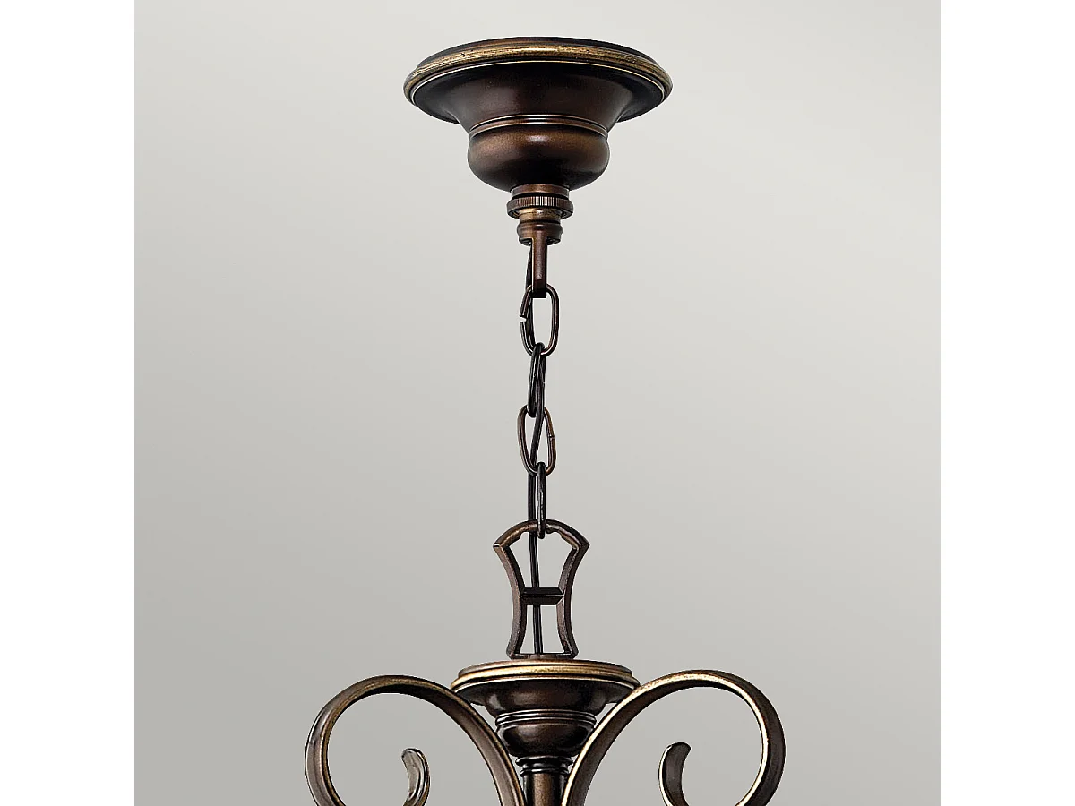 Elstead Cello - Lampadario a 15 luci bronzo antico, con paralumi in vetro