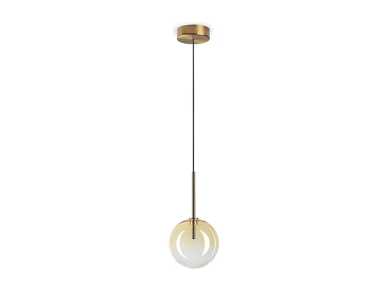 Ideal Lux EQUINOXE Lampada da soffitto a sospensione a globo da 15 cm con paralume color ambra