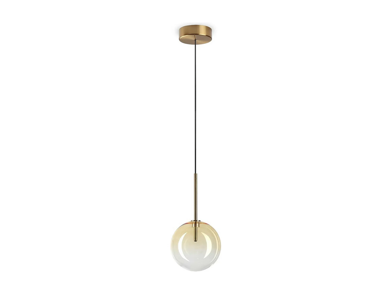 Ideal Lux EQUINOXE Plafonnier suspendu en forme de globe de 15 cm avec abat-jour en ambre