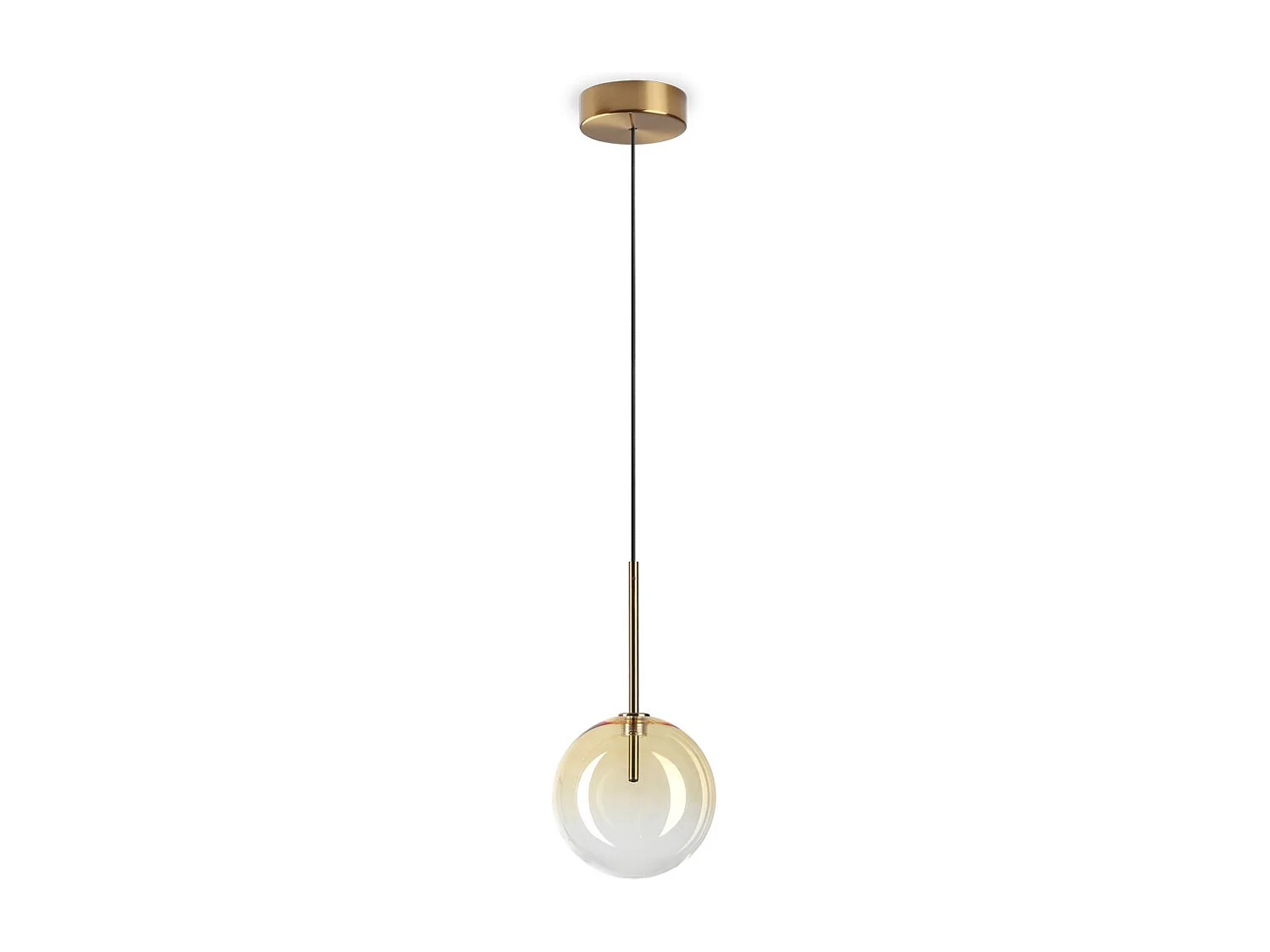 Ideal Lux EQUINOXE 15cm Lampa wisząca sufitowa Globe w kolorze bursztynowym