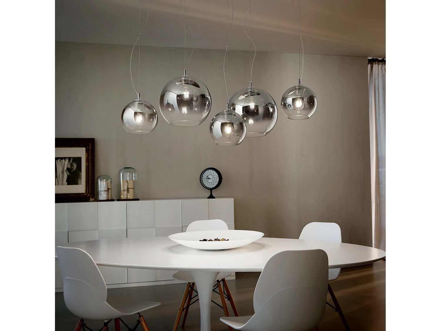 Ideal Lux NEMO Plafonnier suspendu en forme de dôme de 20 cm en ambre