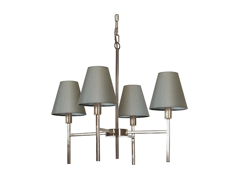 Elstead Lucerne 4 ljus hängande ljuskrona med grå skärm