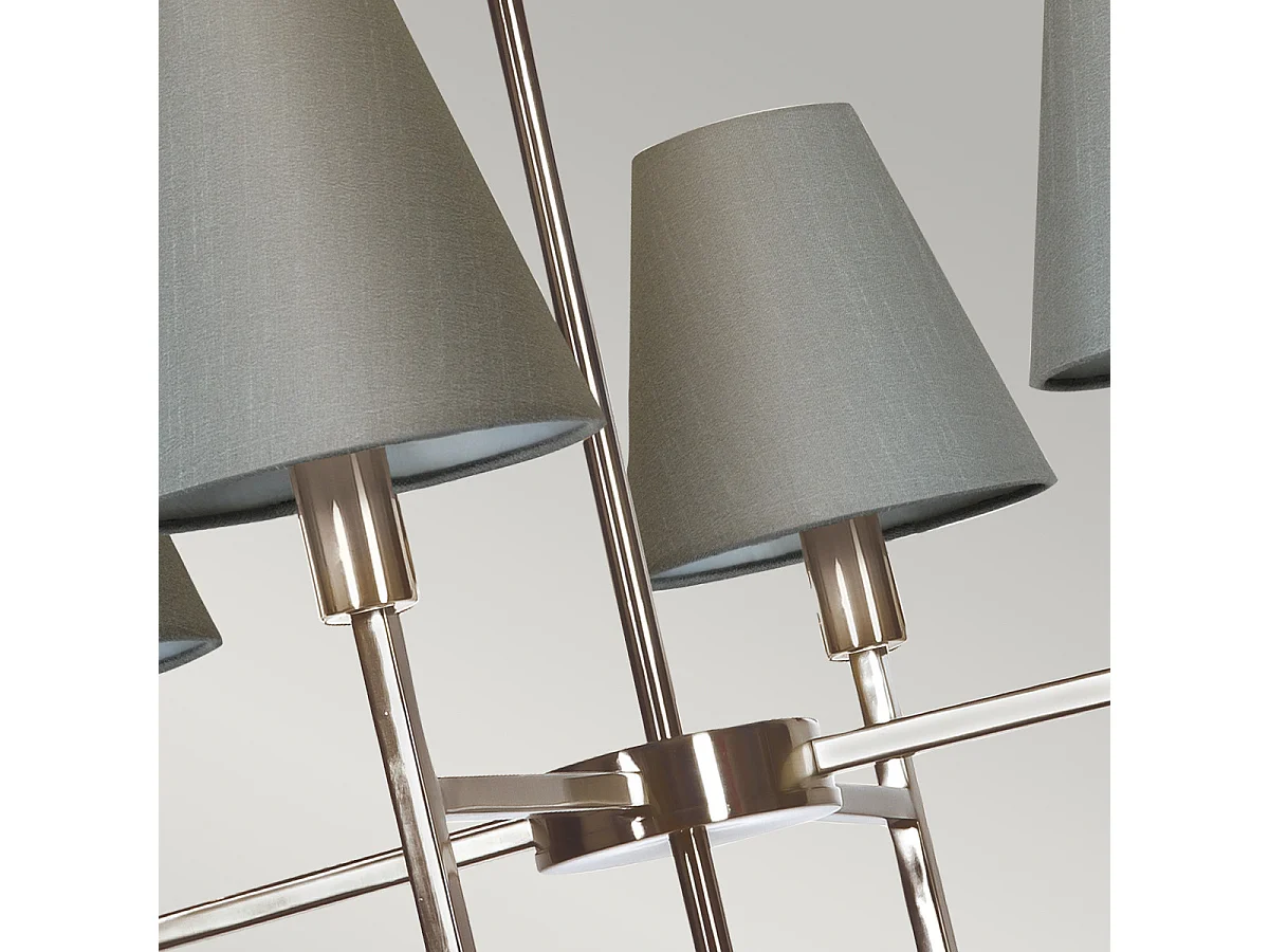 Elstead Lucerne 4 ljus hängande ljuskrona med grå skärm