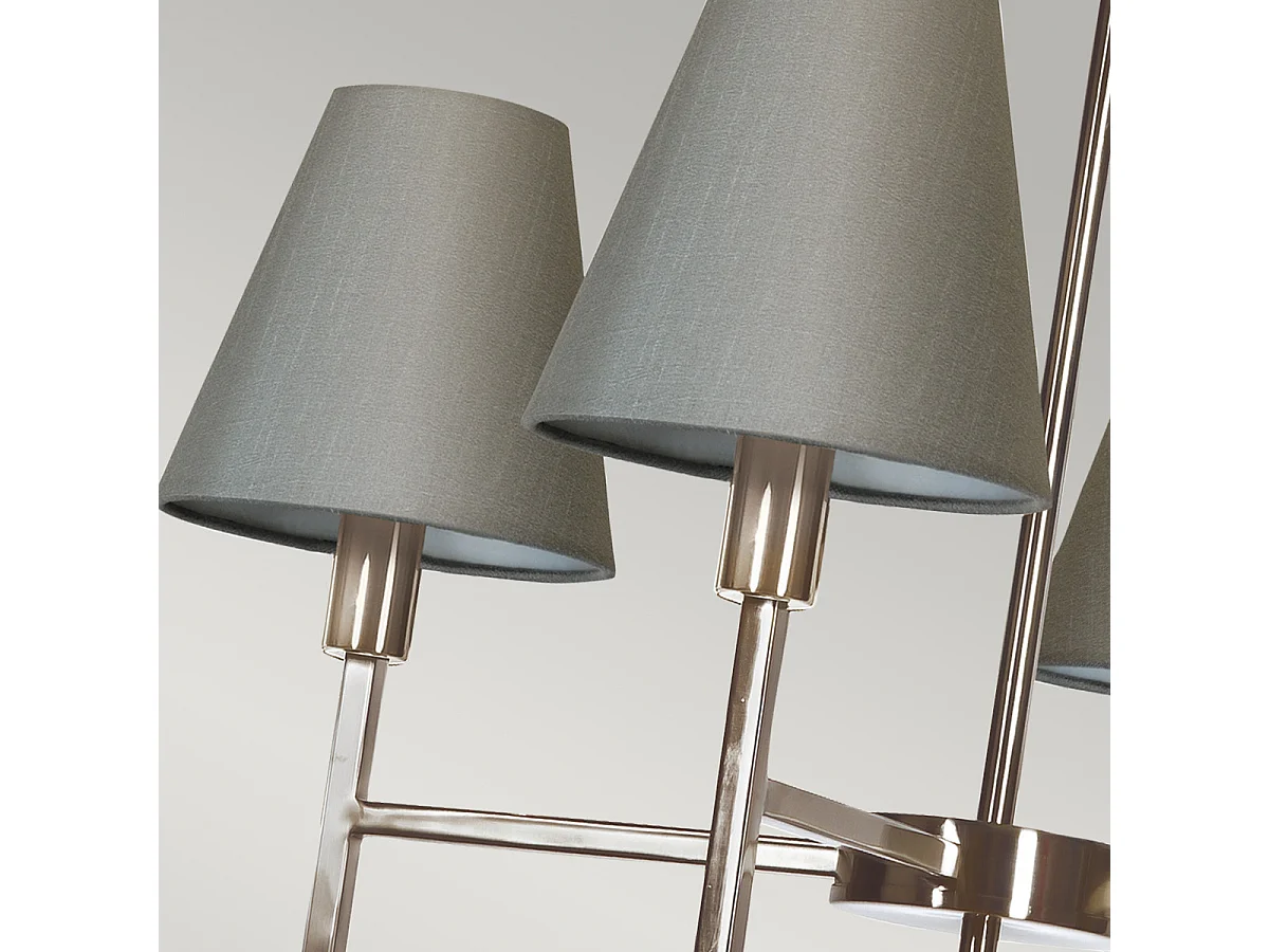 Elstead Lucerne 4 ljus hängande ljuskrona med grå skärm