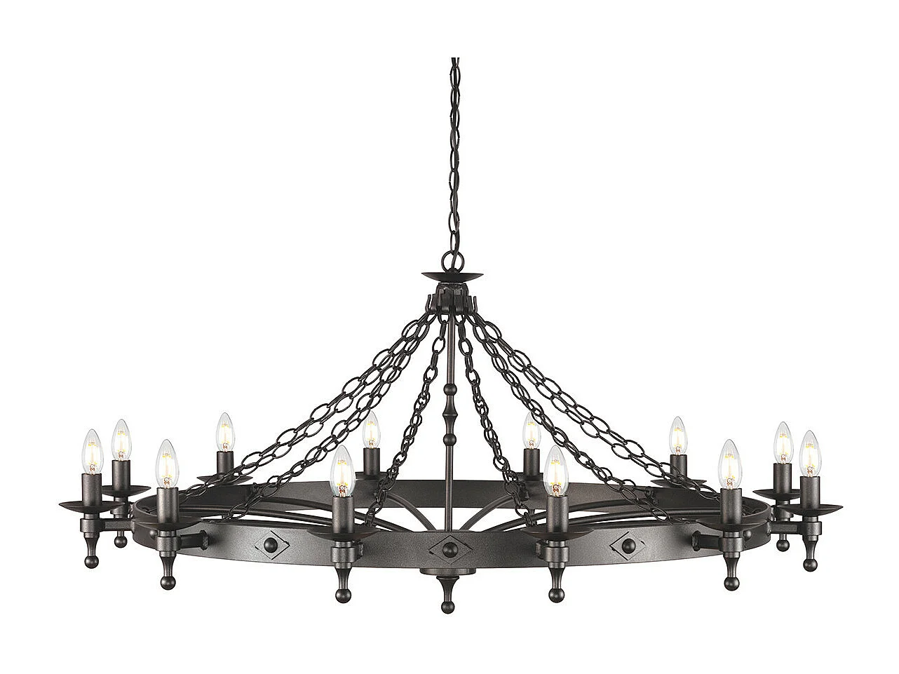 Elstead Warwick 12 ljus hängande ljuskrona - grafitsvart