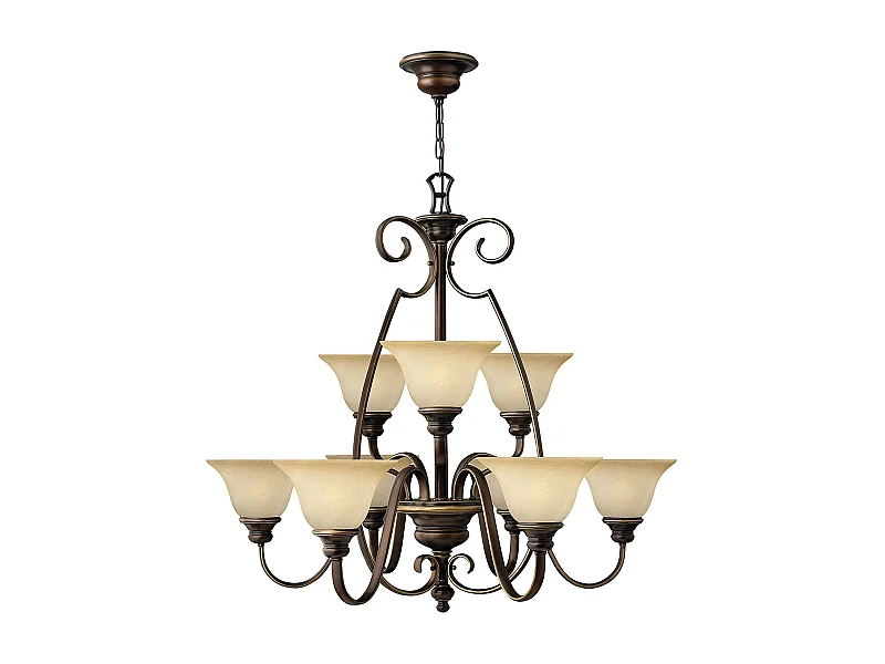Elstead Cello - Lampadario a 9 luci multibraccio finitura bronzo antico, attacco E27