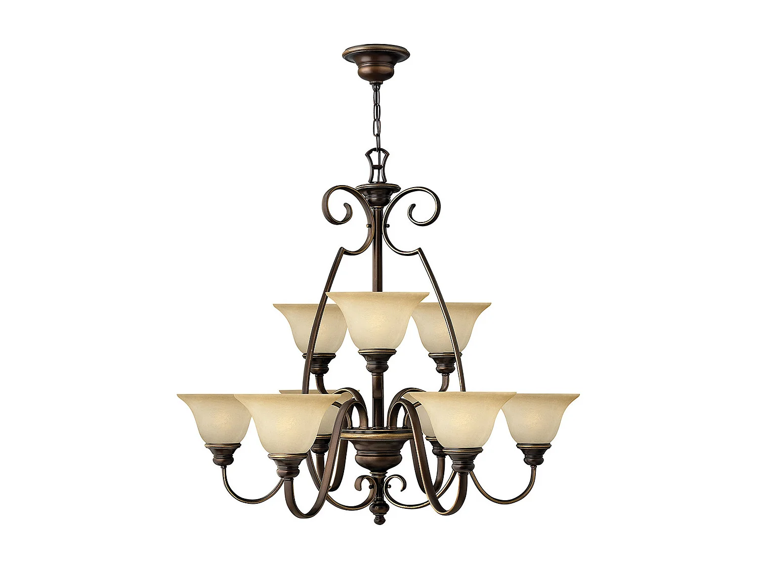 Elstead Cello - Lampadario a 9 luci multibraccio finitura bronzo antico, attacco E27