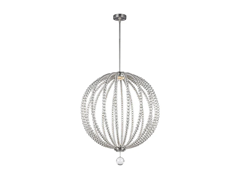 Elstead Oberlin LED 2 Ljus Stor sfärisk takhänge Satin Nickel