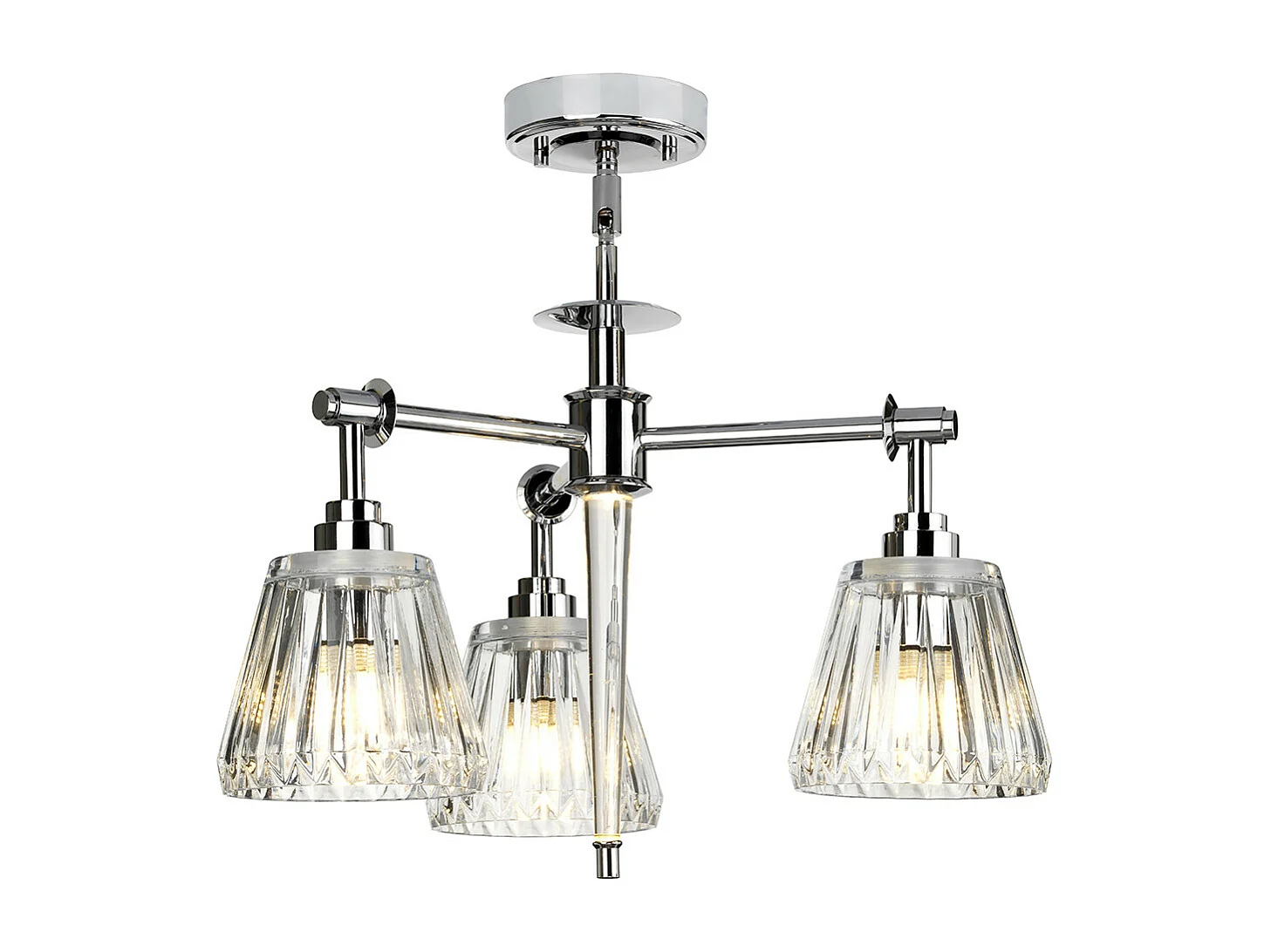 Elstead Agatha 3 Ljus Multi Arm Taklampa Polerad Krom IP44, G9