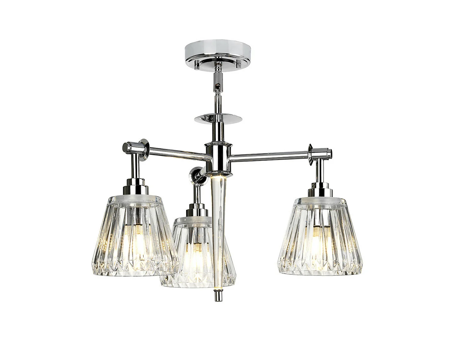 Elstead Agatha 3 Ljus Multi Arm Taklampa Polerad Krom IP44, G9