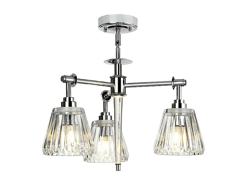Elstead Agatha - 3 Licht Multi Arm Deckenpendelleuchte Chrom poliert IP44, G9