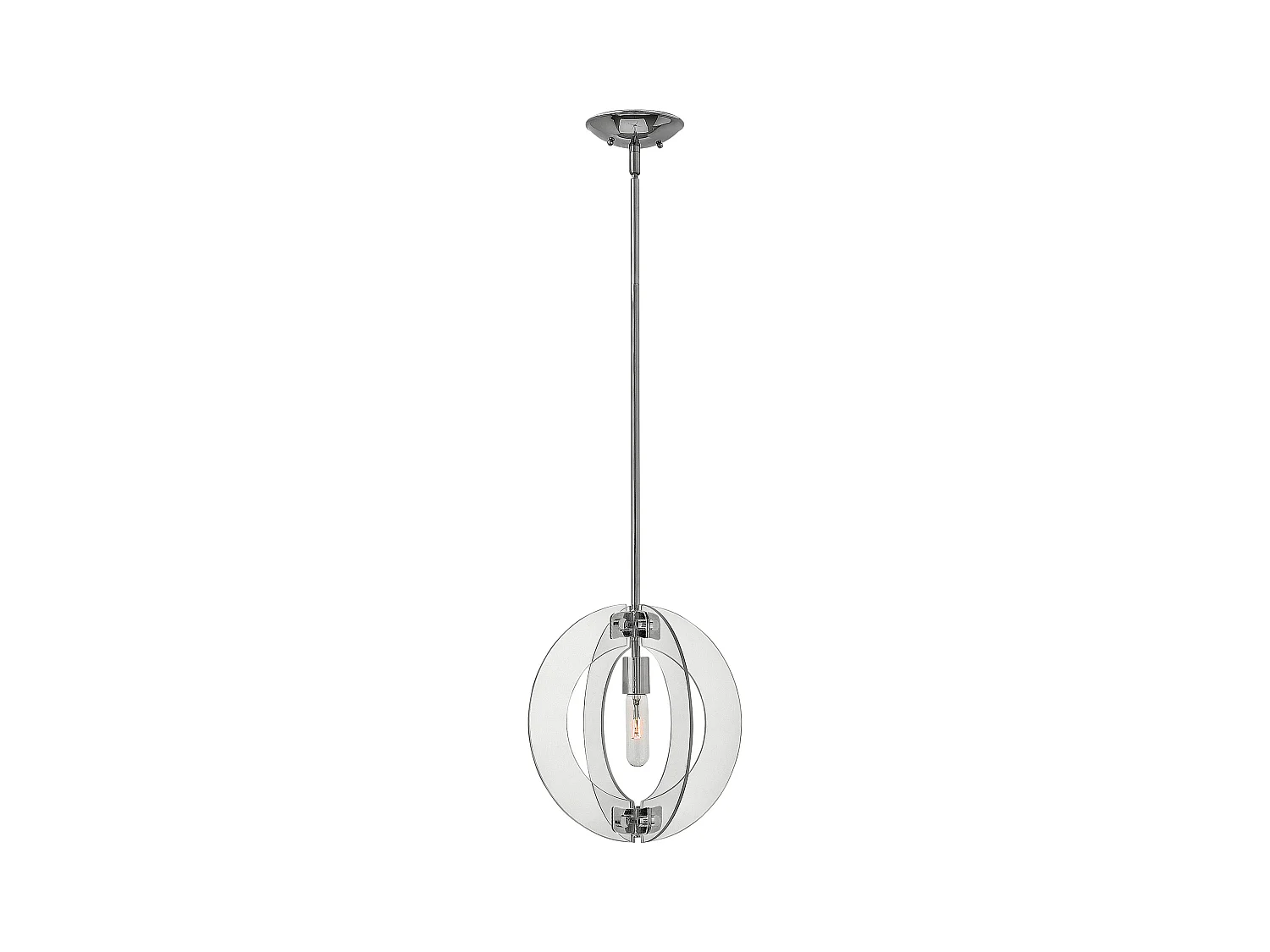 Spherical Hanging Mini Pendelleuchte 1x E27 Polished Chrome Kugelförmige Mini Pendelleuchte 1x E27 Chrom poliert