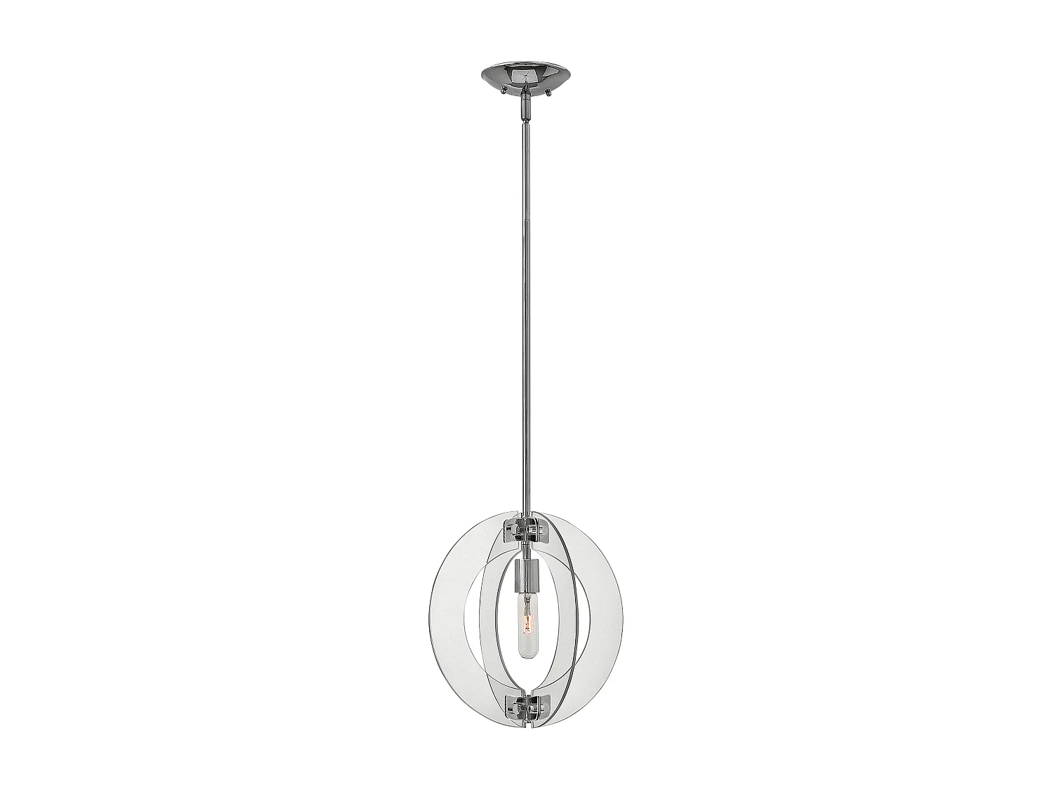 Spherical Hanging Mini Pendelleuchte 1x E27 Polished Chrome Kugelförmige Mini Pendelleuchte 1x E27 Chrom poliert