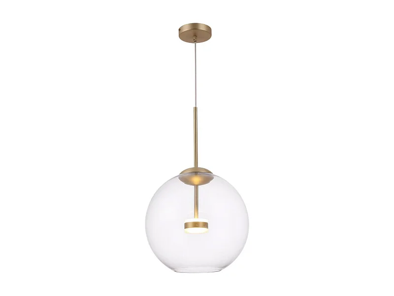 Maytoni Cometa Moderne Cometa integrierte LED-Pendel-Deckenleuchte in mattem Gold mit Glasschirm