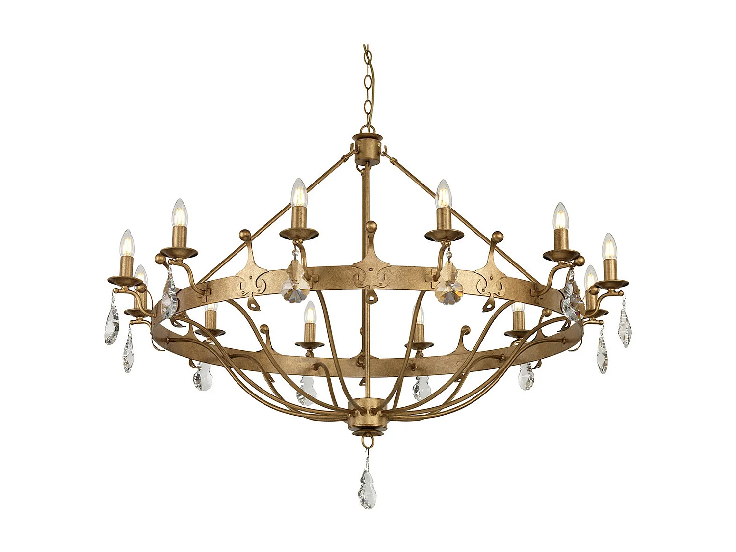 Elstead Windsor - 12 Licht Anhänger Kronleuchter - Gold Patina