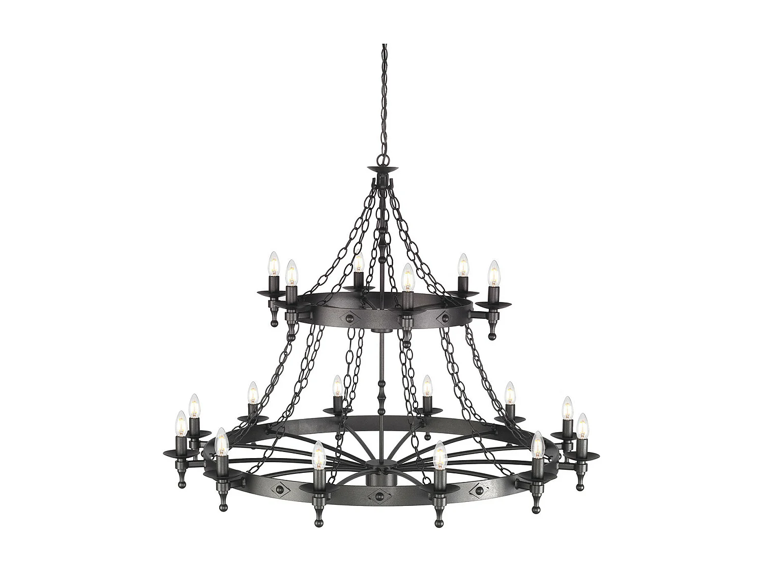 Elstead Warwick - 18 licht 2 Tier Anhänger Kronleuchter - Graphitschwarz