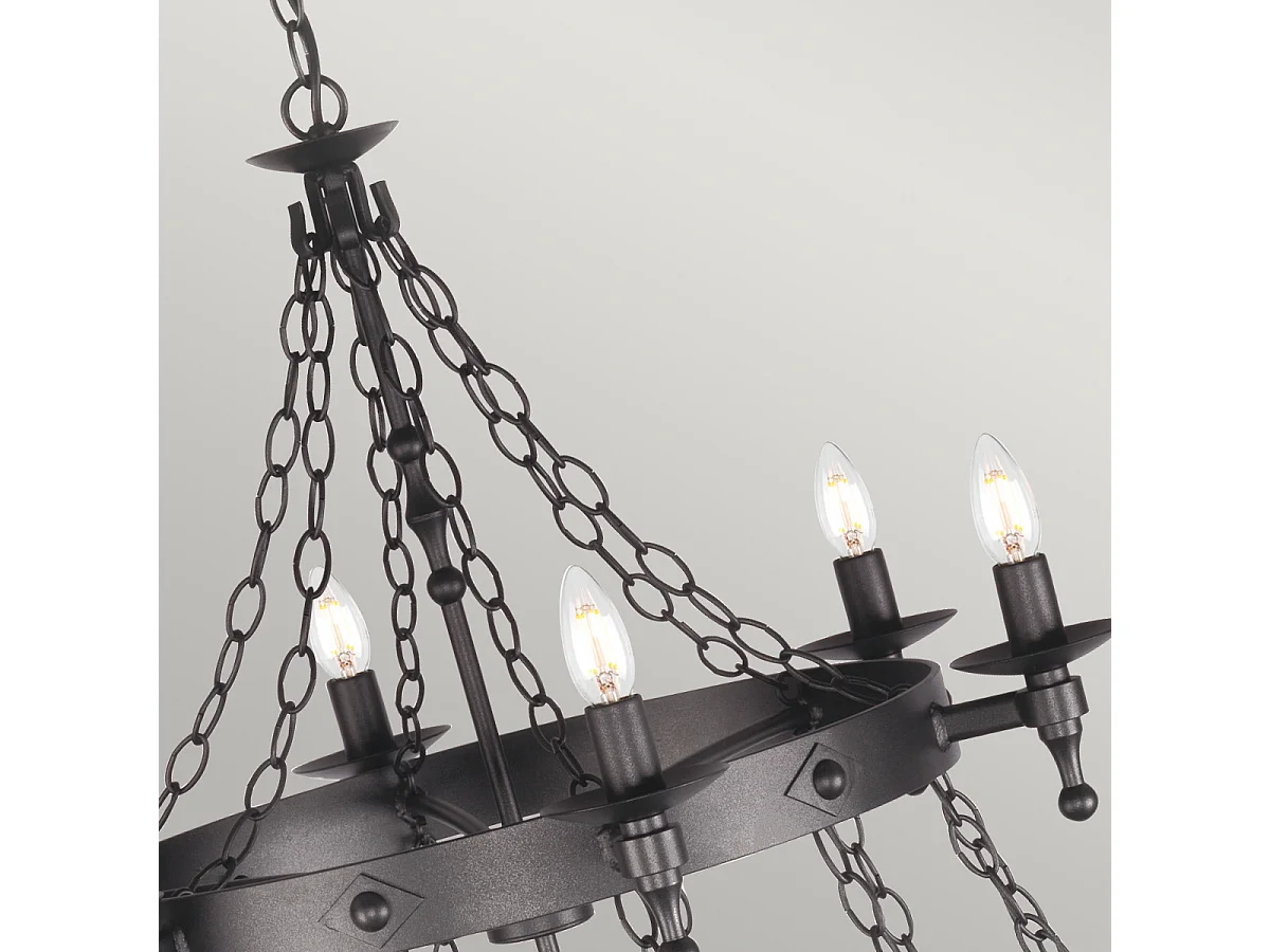 Elstead Warwick - 18 licht 2 Tier Anhänger Kronleuchter - Graphitschwarz