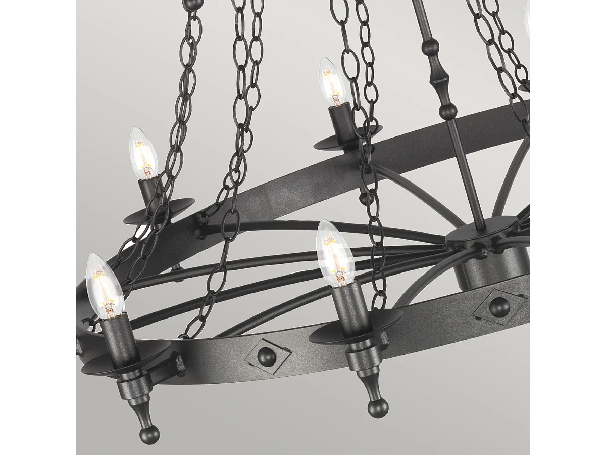 Elstead Warwick - 18 licht 2 Tier Anhänger Kronleuchter - Graphitschwarz