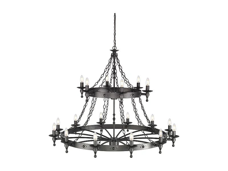 Elstead Warwick - 18 licht 2 Tier Anhänger Kronleuchter - Graphitschwarz