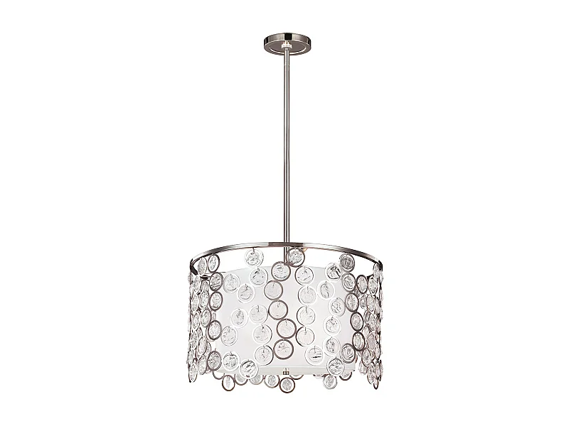 Elstead Lexi - Sospensione rotonda a 3 luci da soffitto in nichel lucido, attacco E27