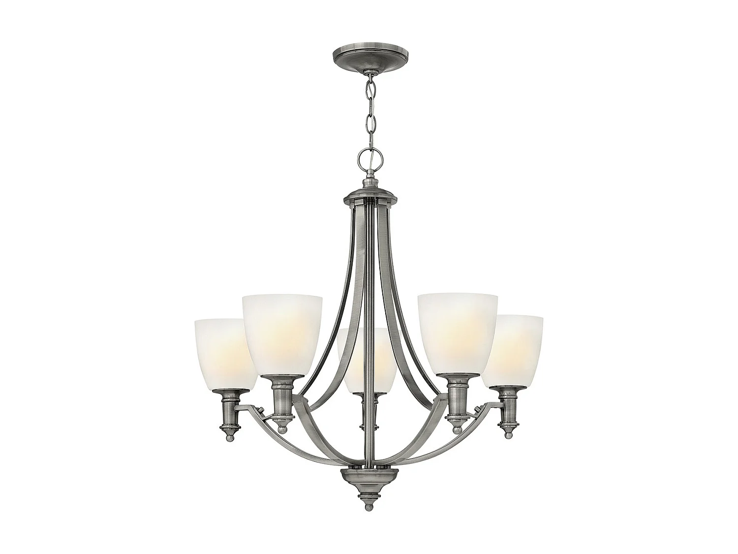 Elstead Truman 5 ljus multiarm ljuskrona antik nickelfinish, E27