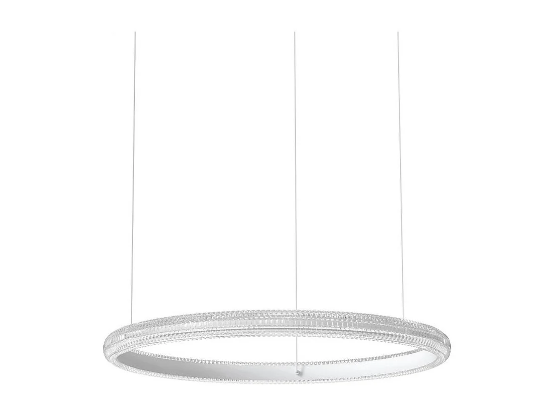miracle sp d60, ronde hanglamp in wit aluminium met led-verlichting, ideal lux
