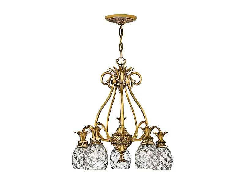 Plantation Hinkley Kronleuchter mit 5 Leuchten, brüniertes Messing