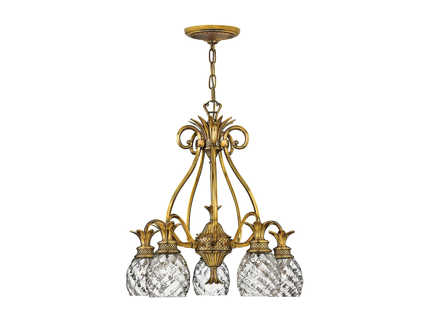 Plantation Hinkley Kronleuchter mit 5 Leuchten, brüniertes Messing