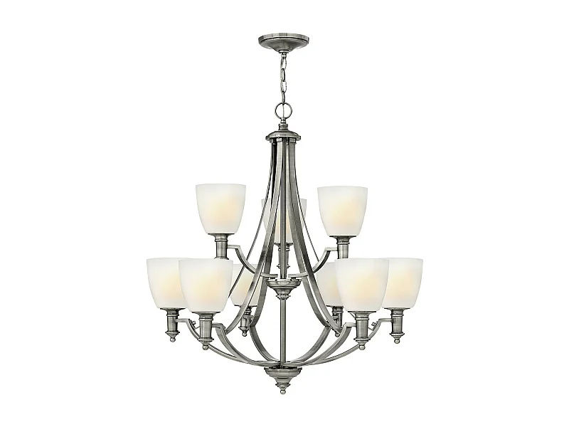 Elstead Truman - Lampadario a 9 luci multibraccio finitura nichel antico, attacco E27