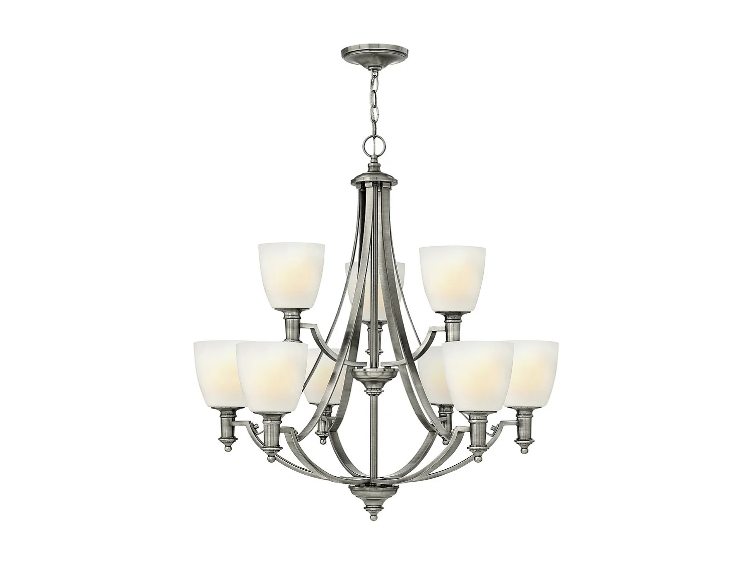 Elstead Truman - Lampadario a 9 luci multibraccio finitura nichel antico, attacco E27