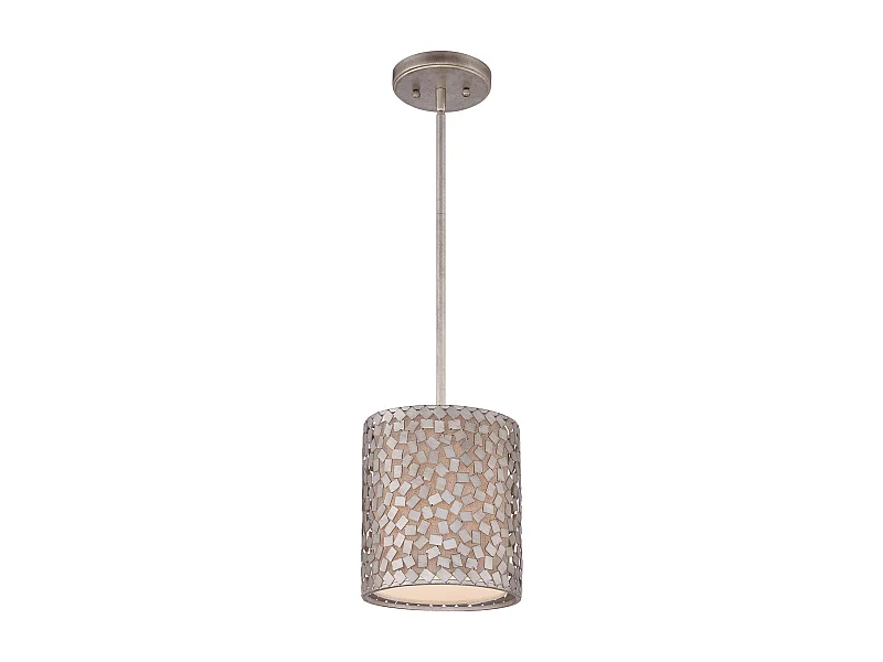 Elstead Confetti Mini suspension ronde à 1 ampoule au plafond vieil argent, E27