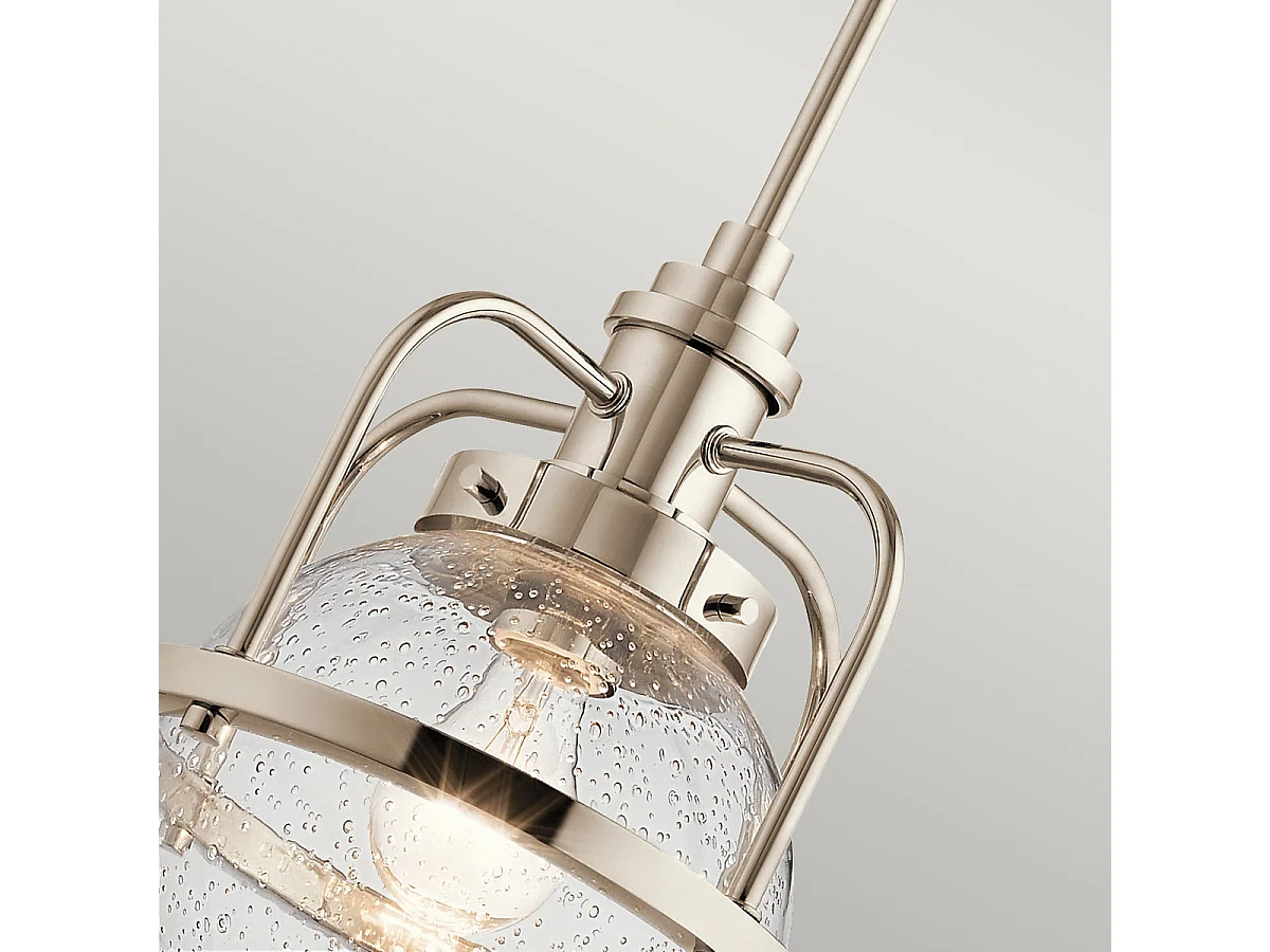 Elstead Kichler Triocent Globe Pendel-Deckenleuchte Nickel poliert, IP44