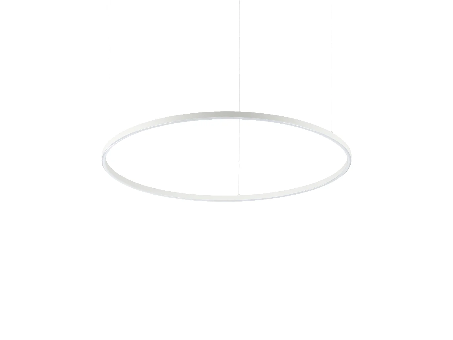 Ideal Lux ORACLE SLIM 90 cm Ściemnialna 4000K Okrągła Zintegrowana Lampa Sufitowa LED Wisząca Biała