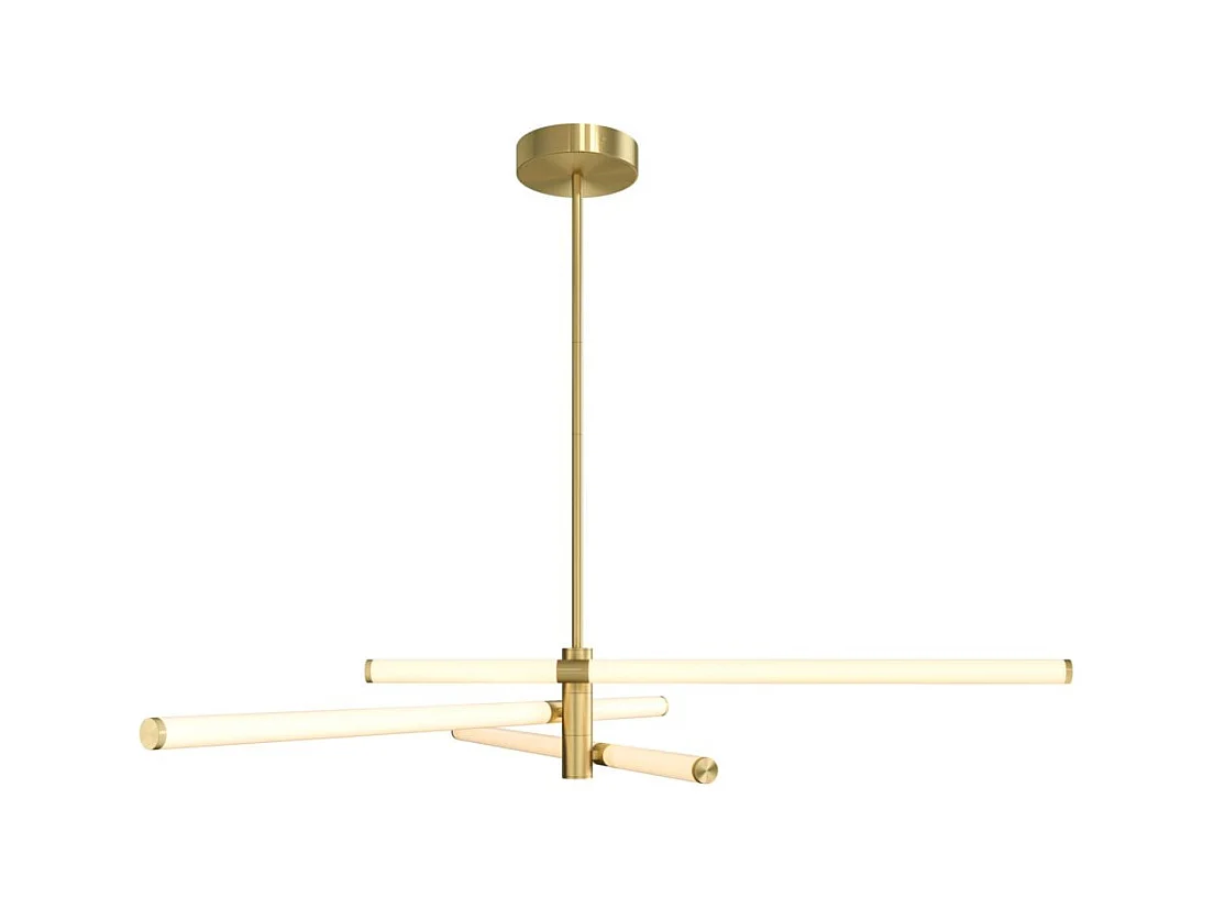 Maytoni Axis Moderne integrierte Pendel-Deckenleuchte Gold, 3000 K, gefrosteter Acrylschirm
