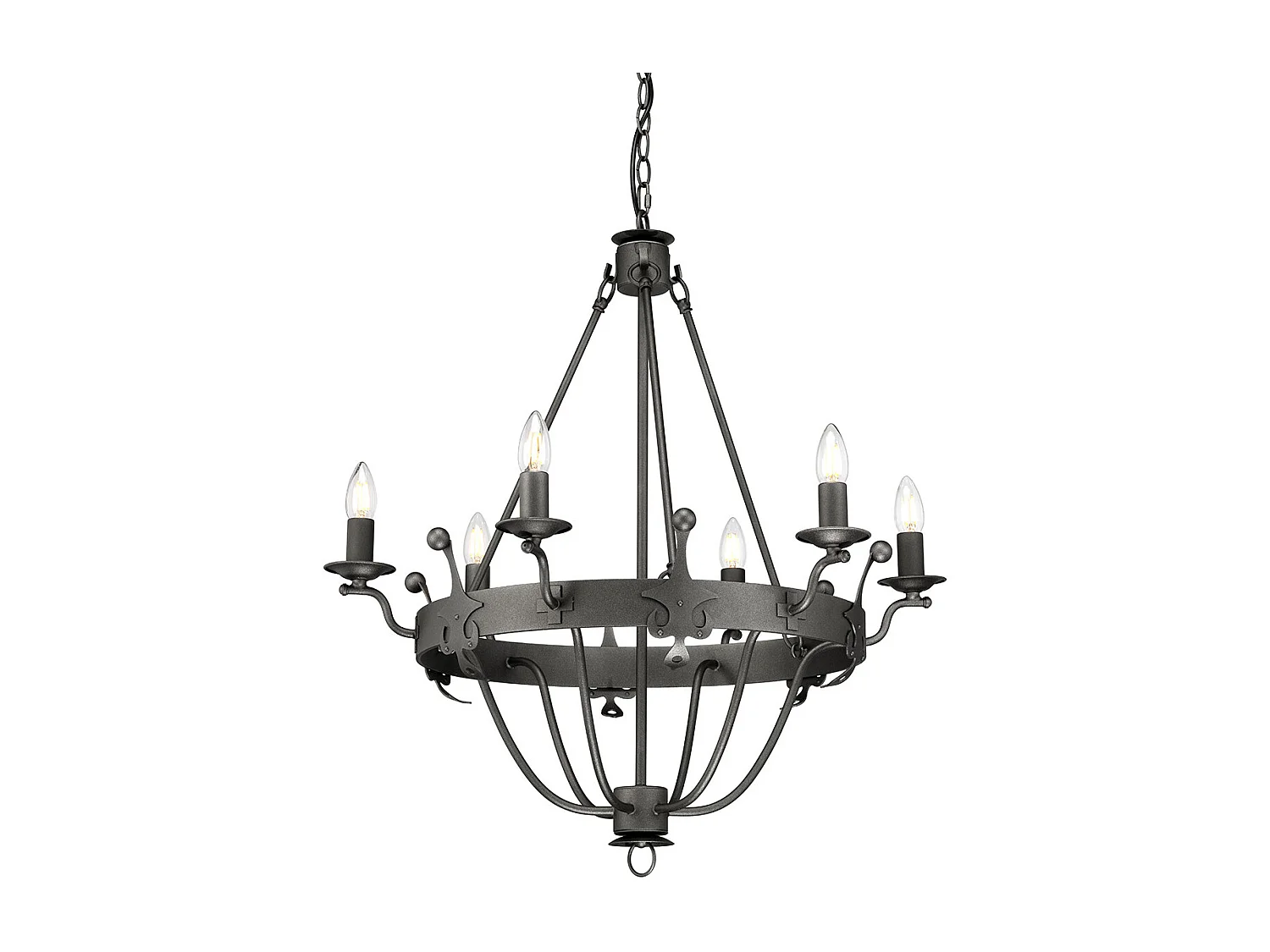 Elstead Windsor - Lampadario a 6 luci finitura grafite, attacco E14