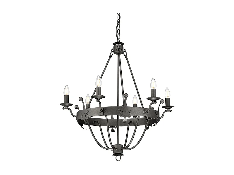 Elstead Windsor - 6 licht Kronleuchter Graphite Finish, E14