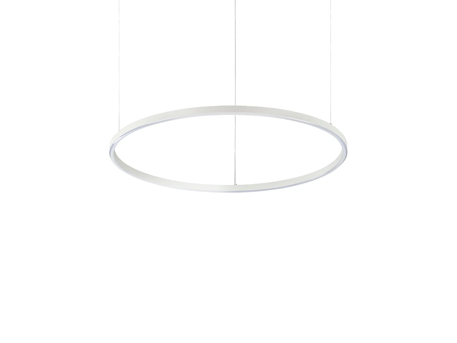 Ideal Lux ORACLE SLIM 70 cm Ściemnialna 4000K Okrągła Zintegrowana Lampa Sufitowa LED Wisząca Biała
