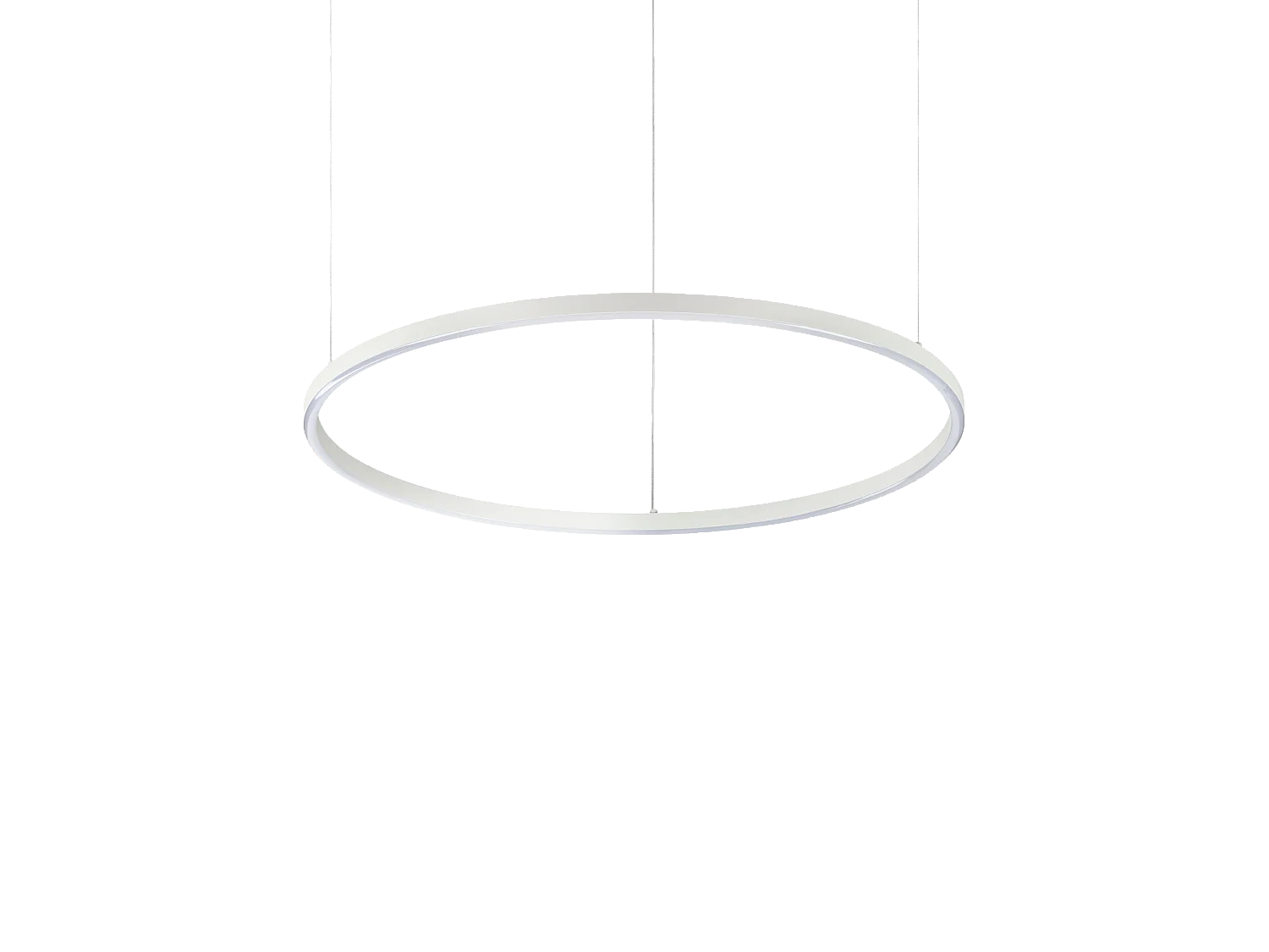 Ideal Lux ORACLE SLIM 70 cm Ściemnialna 4000K Okrągła Zintegrowana Lampa Sufitowa LED Wisząca Biała