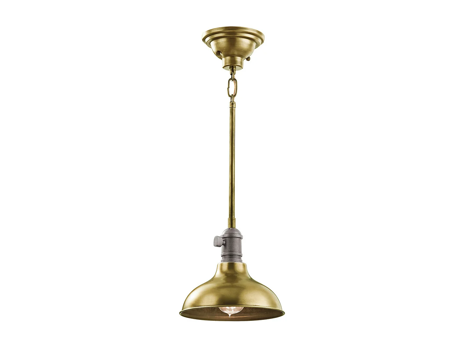 Elstead Cobson - Mini sospensione a soffitto a 1 luce in ottone, E27