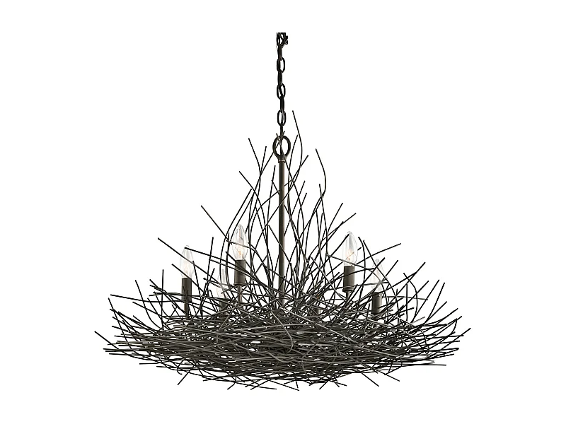 Elstead Organique - Lampadario a 6 luci a sospensione Light Bronzo antico, E14