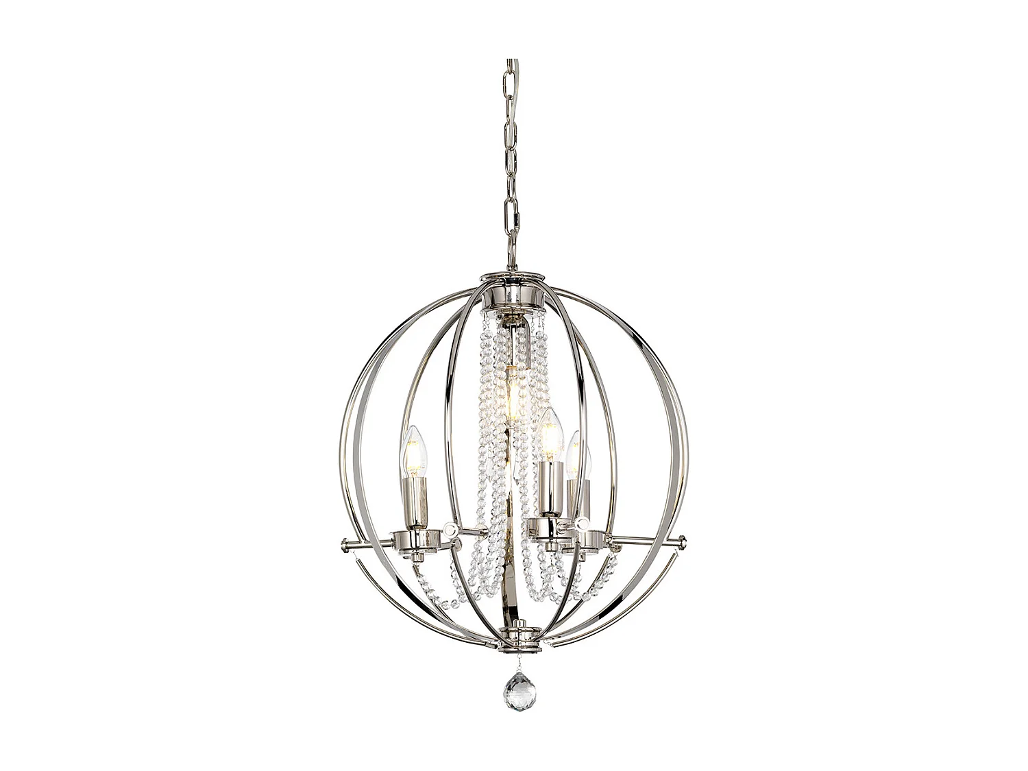 Elstead Cassie - Lampadario a 4 luci nichel lucido