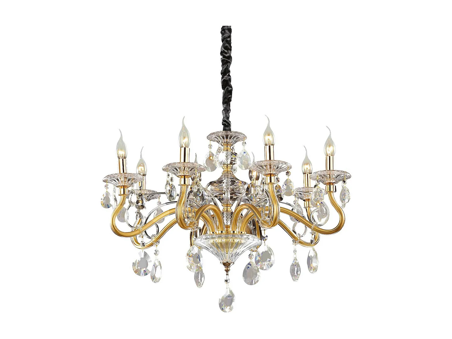 Ideal Lux Negresco Lustre à 8 ampoules en verre transparent, E14