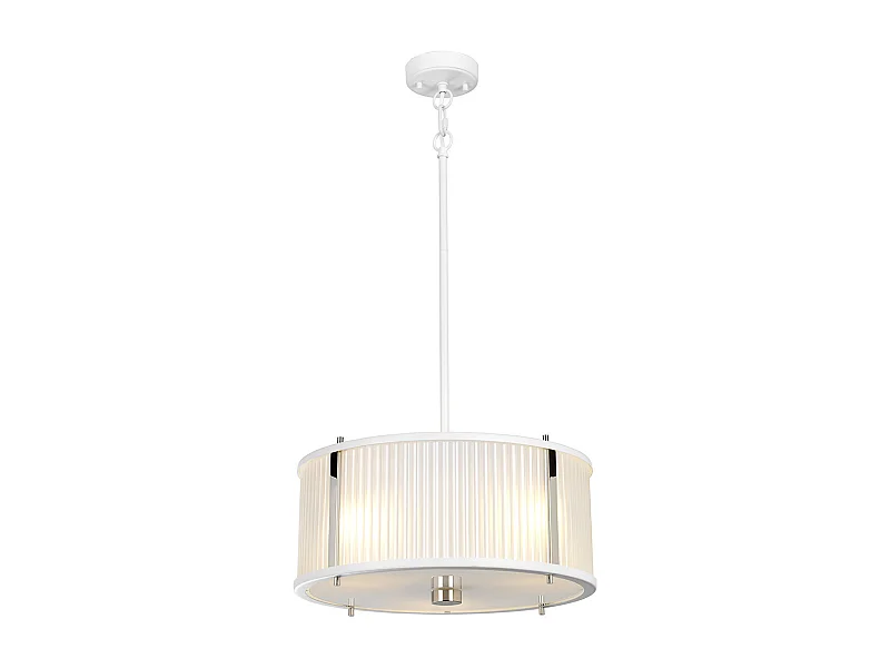 Corona zylindrische 3-Licht-Anhänger, weiß poliertes Nickel