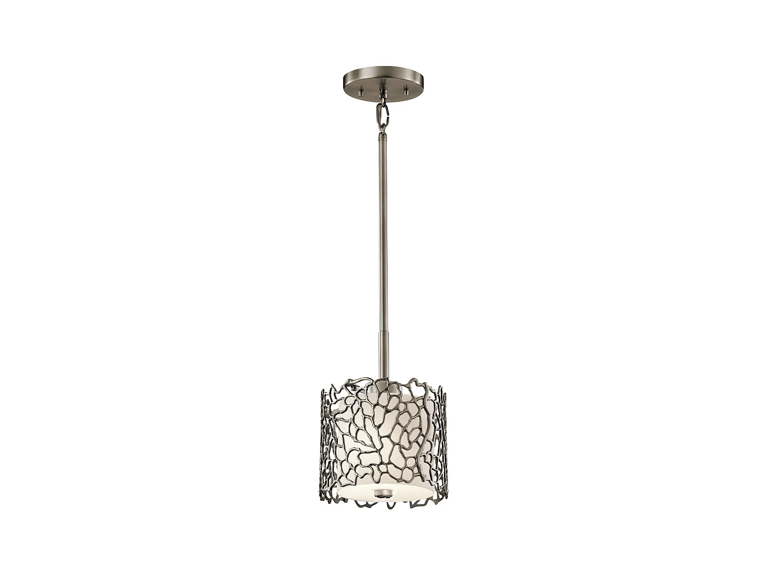 Elstead Coral - 1 Lichtdecke Mini Anhänger Classic Zinn, Silberkoralle, E27