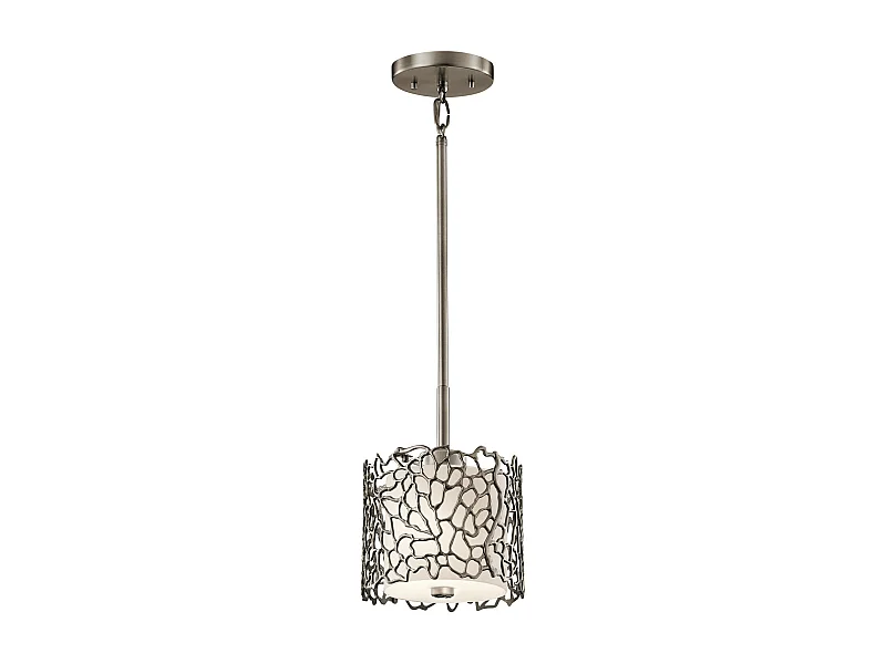 Elstead Silver Coral 1 Light Ceiling Mini Pendel Classic Tenn, Silver Coral, E27