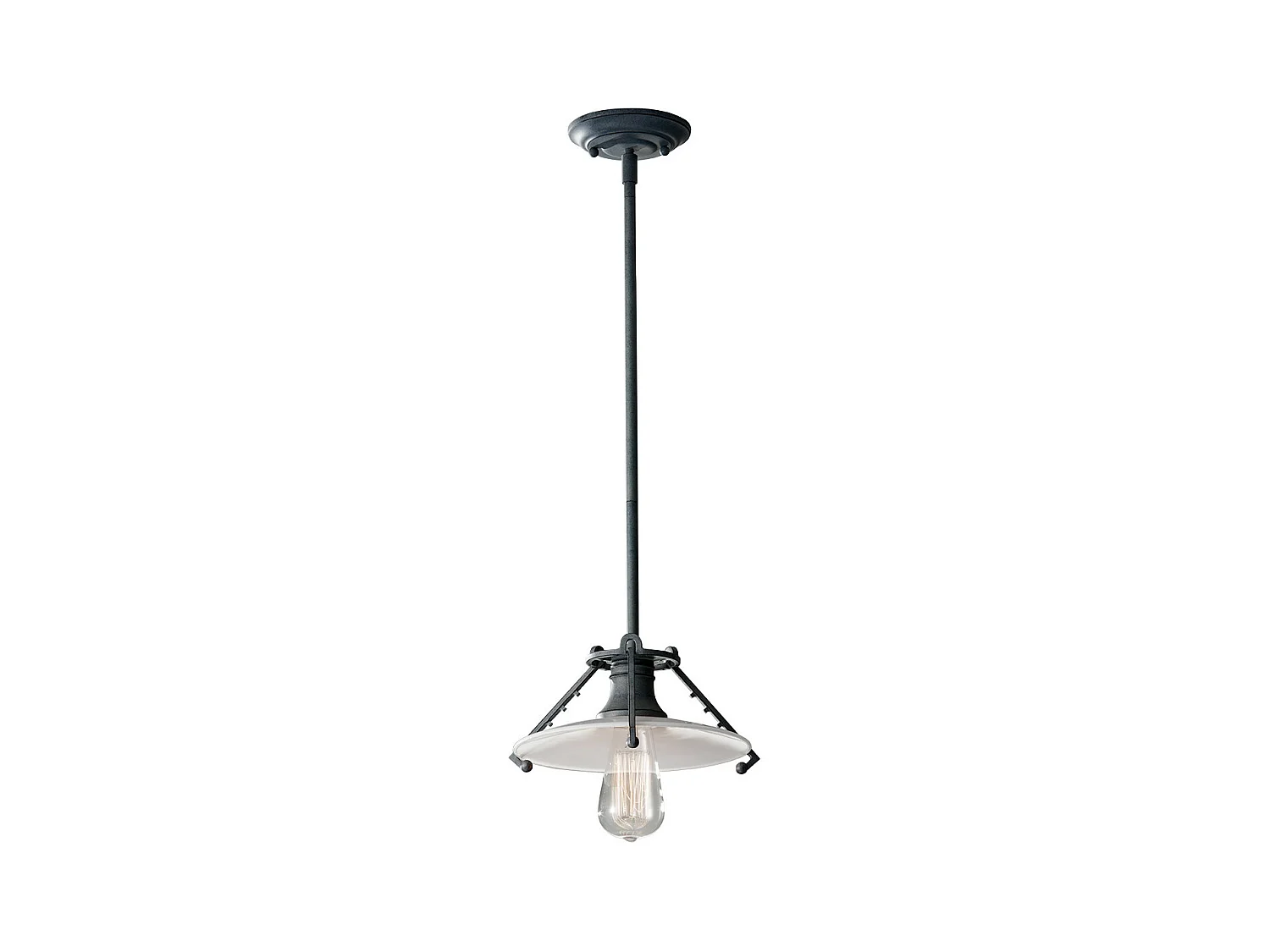 Elstead - 1 Lichtdeckenanhänger Verwittertes Zink, Opalglas, E27