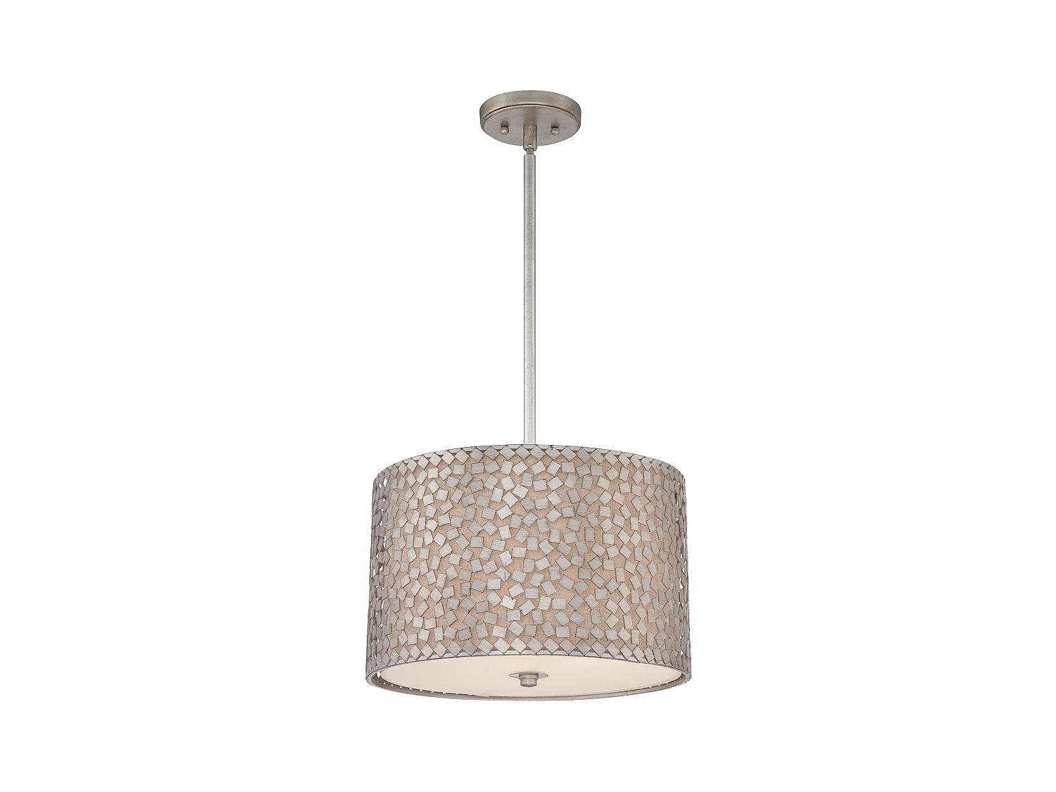 Elstead Confetti Plafonnier rond moyen à 3 ampoules, argent vieilli, E27