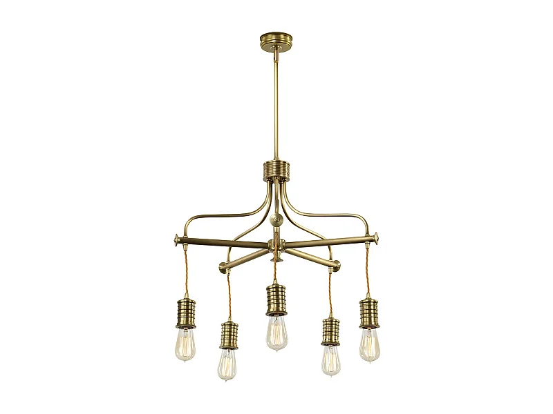 Elstead Douille 5 ljus ljuskrona mässingsfinish, E27